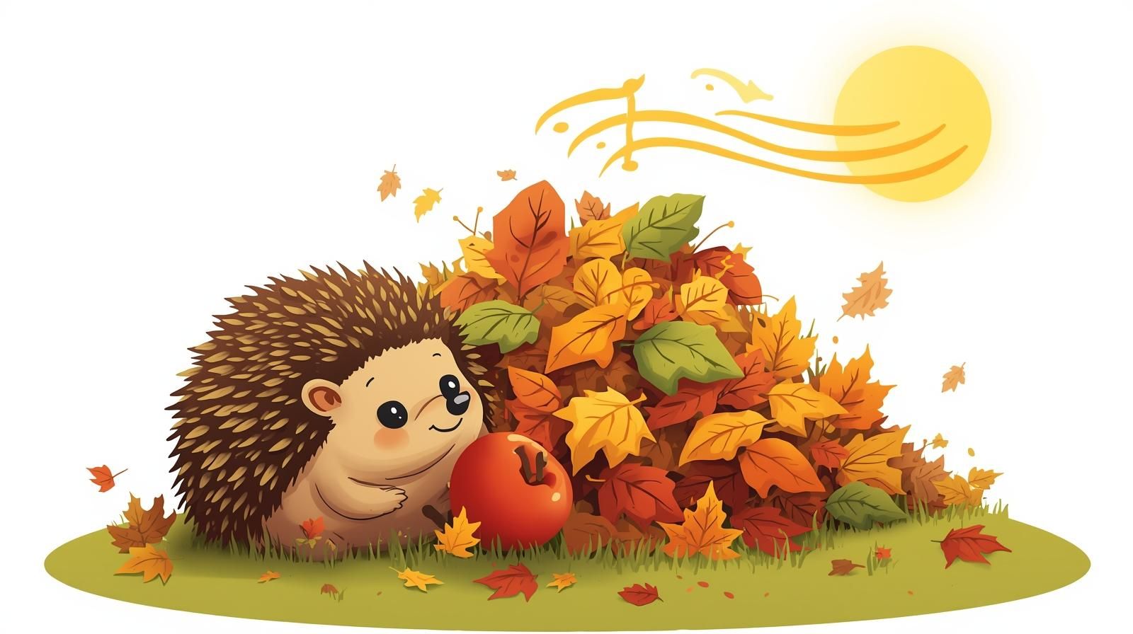 Der Igel und die bunten Blätter
